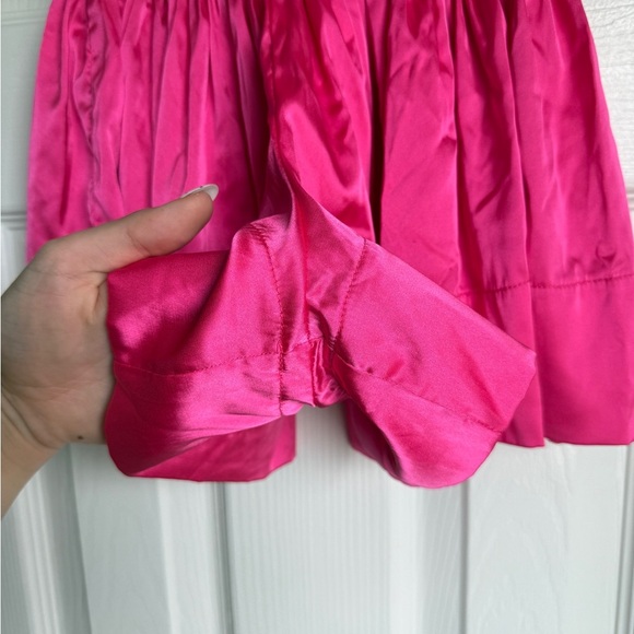 NATURAL LIFE Hot Pink Silk Flowy Shorts High Waist Boho Preppy Occasion Short XS - Picture 5 of 6